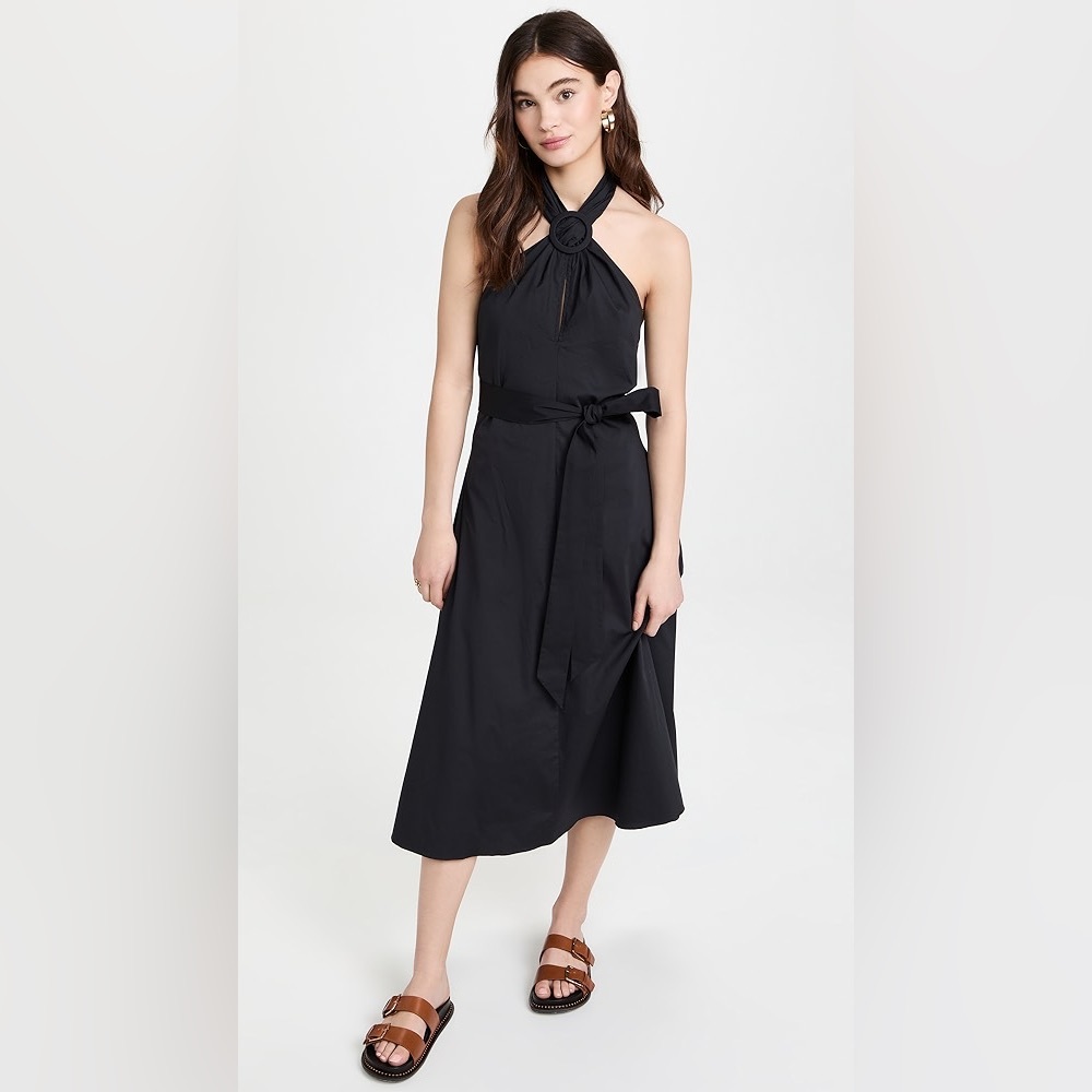 STAUD Kai midi dress black NWOT size 2